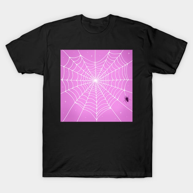 Heart Spider Web T-Shirt by novembersgirl
